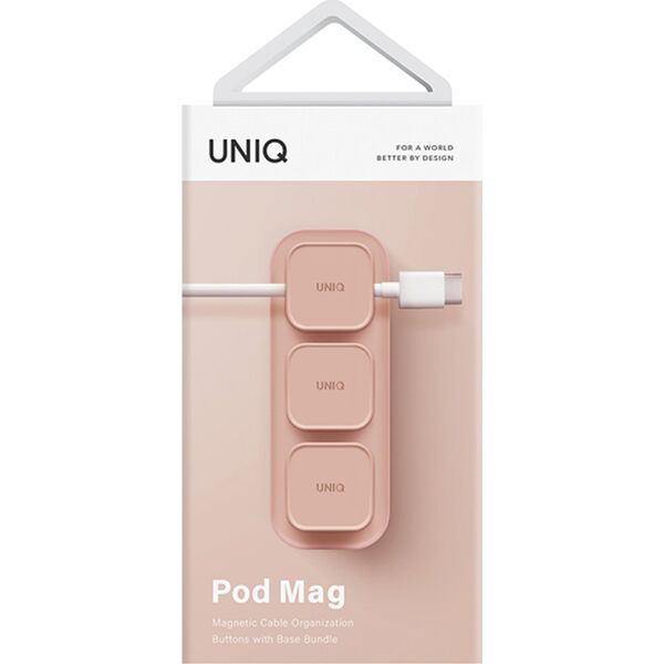Uniq UNIQ Pod Mag magnetyczny organizer do kabli + baza różowy/blush pink