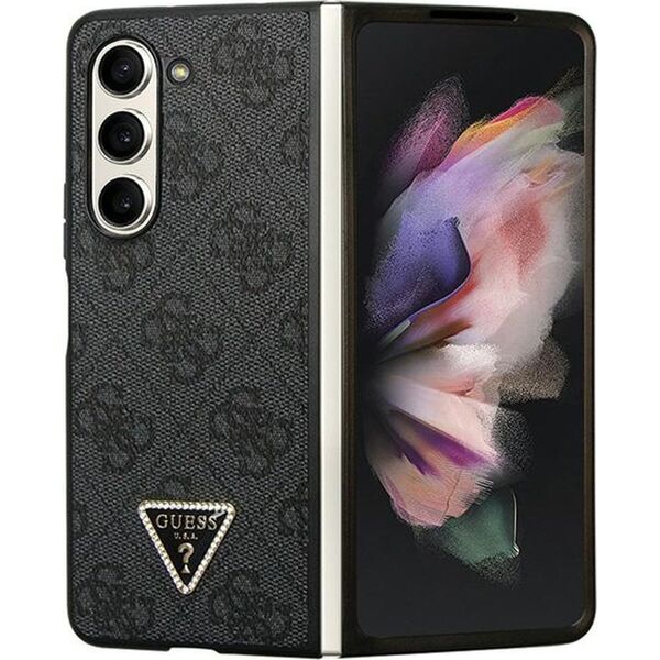 Guess Guess GUHCZFD5P4TDPK F946 Z Fold5 czarny/black hardcase Leather 4G Diamond Triangle