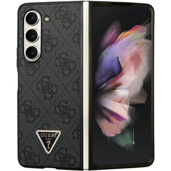 Guess Guess GUHCZFD5P4TDPK F946 Z Fold5 czarny/black hardcase Leather 4G Diamond Triangle
