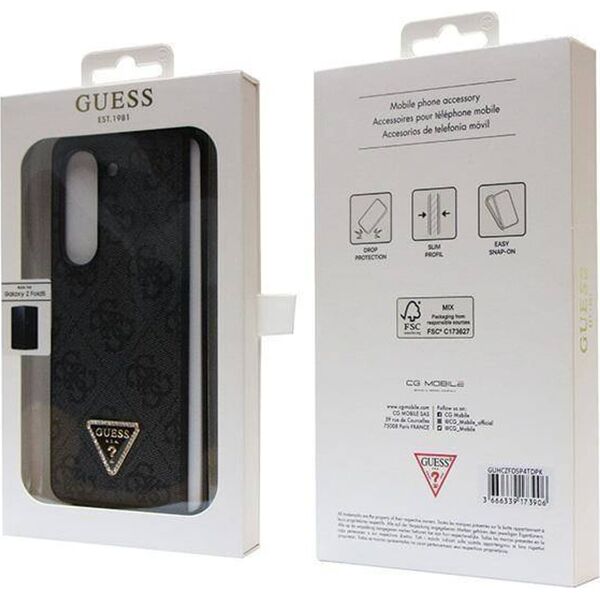 Guess Guess GUHCZFD5P4TDPK F946 Z Fold5 czarny/black hardcase Leather 4G Diamond Triangle