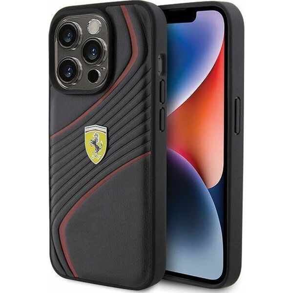 Ferrari Ferrari FEHCP15LPTWK iPhone 15 Pro 6.1" czarny/black hardcase Twist Metal Logo