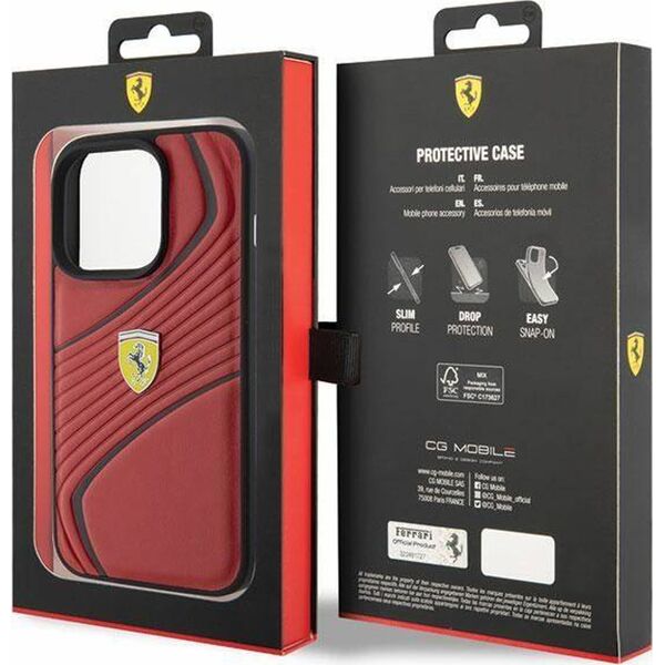 Ferrari Ferrari FEHCP15LPTWR iPhone 15 Pro 6.1" czerwony/red hardcase Twist Metal Logo