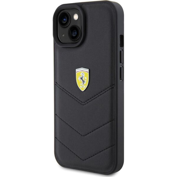 Ferrari Ferrari FEHCP15SRDUK iPhone 15 / 14 / 13 6.1" czarny/black hardcase Quilted Metal Logo