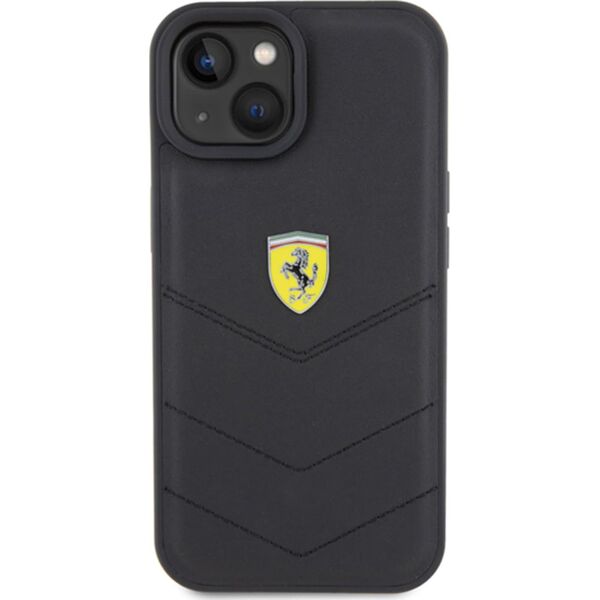 Ferrari Ferrari FEHCP15SRDUK iPhone 15 / 14 / 13 6.1" czarny/black hardcase Quilted Metal Logo