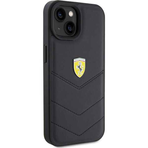 Ferrari Ferrari FEHCP15SRDUK iPhone 15 / 14 / 13 6.1" czarny/black hardcase Quilted Metal Logo