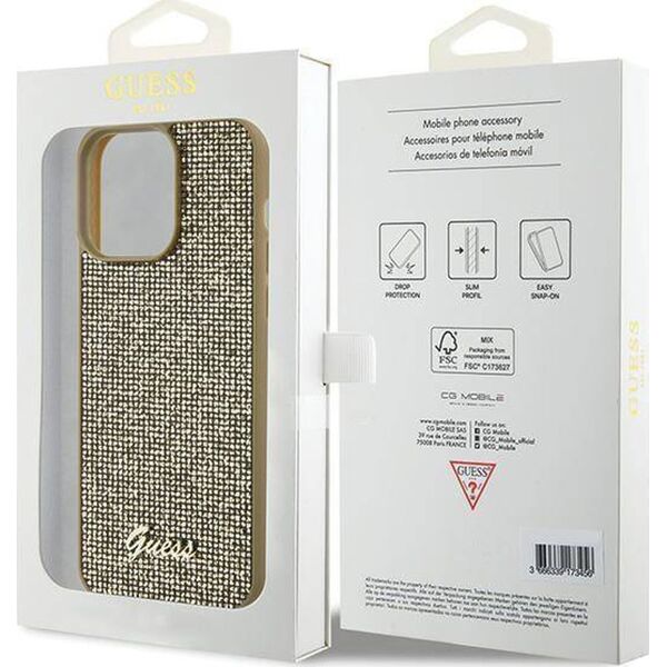 Guess Guess GUHCP15XPMSDGSD iPhone 15 Pro Max 6.7" złoty/gold hardcase Disco Metal Script