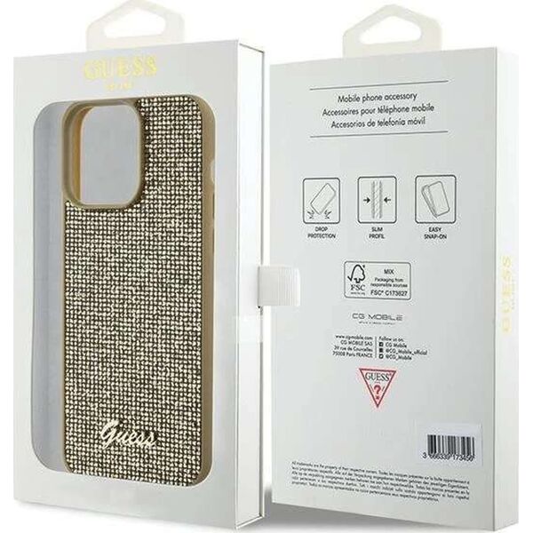 Guess Guess GUHCP15XPMSDGSD iPhone 15 Pro Max 6.7" złoty/gold hardcase Disco Metal Script