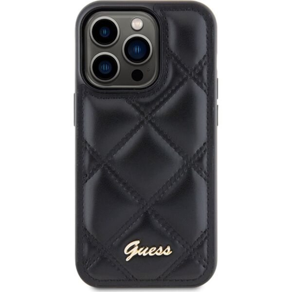 Guess Guess GUHCP15XPSQSQSK iPhone 15 Pro Max 6.7" czarny/black hardcase Quilted Metal Logo