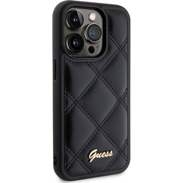 Guess Guess GUHCP15XPSQSQSK iPhone 15 Pro Max 6.7" czarny/black hardcase Quilted Metal Logo