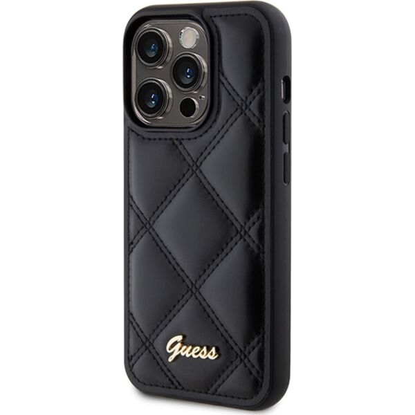 Guess Guess GUHCP15XPSQSQSK iPhone 15 Pro Max 6.7" czarny/black hardcase Quilted Metal Logo