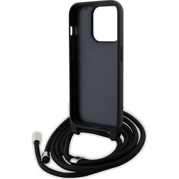 Karl Lagerfeld Karl Lagerfeld KLHCP15LSASKNPSK iPhone 15 Pro 6.1" hardcase czarny/black Crossbody Saffiano Monogram Metal Pin Karl & Choupette