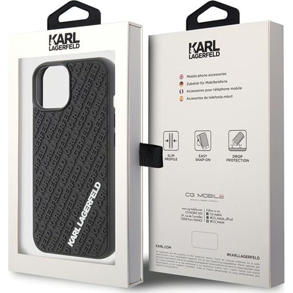 Karl Lagerfeld Karl Lagerfeld KLHCP15S3DMKRLK iPhone 15 / 14 / 13 6.1" czarny/black hardcase 3D Rubber Multi Logo