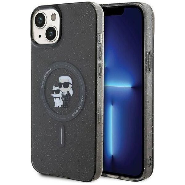 Karl Lagerfeld Karl Lagerfeld KLHMP15MHGKCNOK iPhone 15 Plus / 14 Plus 6.7" czarny/black hardcase Karl&Choupette Glitter MagSafe