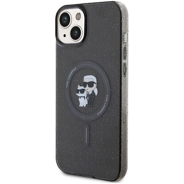 Karl Lagerfeld Karl Lagerfeld KLHMP15MHGKCNOK iPhone 15 Plus / 14 Plus 6.7" czarny/black hardcase Karl&Choupette Glitter MagSafe