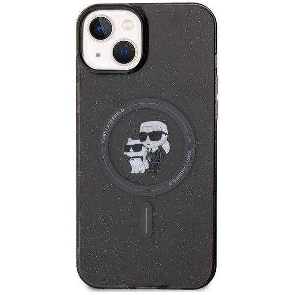 Karl Lagerfeld Karl Lagerfeld KLHMP15MHGKCNOK iPhone 15 Plus / 14 Plus 6.7" czarny/black hardcase Karl&Choupette Glitter MagSafe