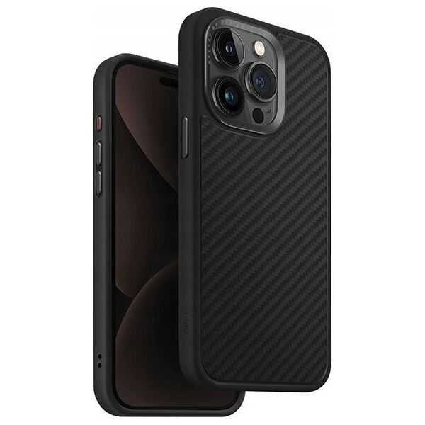 Uniq UNIQ etui Keva iPhone 15 Pro Max 6.7" Magclick Charging czarny/carbon black