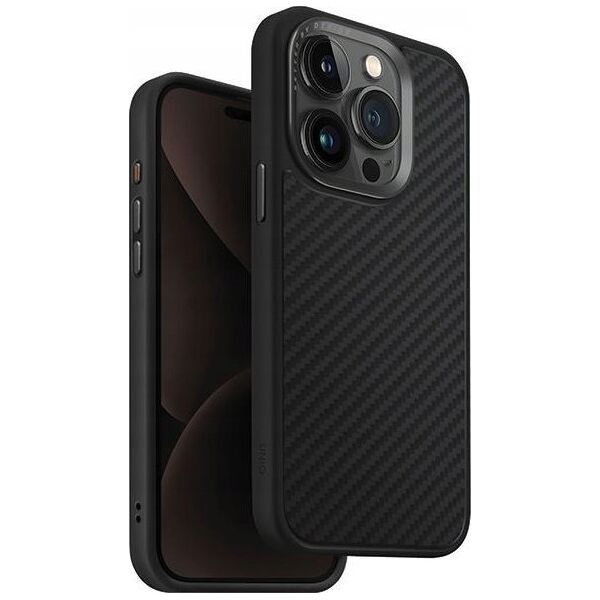 Uniq UNIQ etui Keva iPhone 15 Pro 6.1" Magclick Charging czarny/carbon black