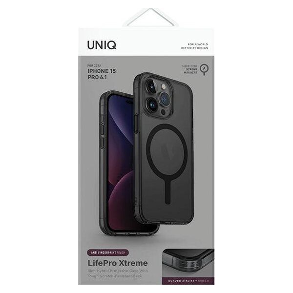 Uniq UNIQ etui LifePro Xtreme iPhone 15 Pro 6.1" Magclick Charging szary/frost smoke