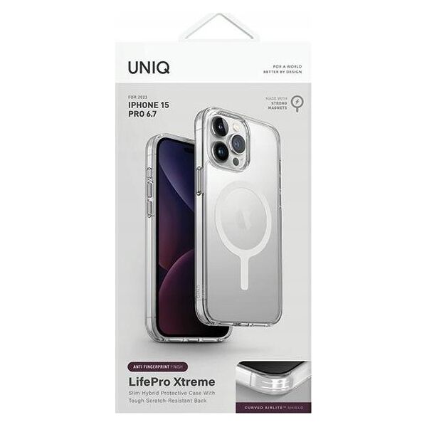 Uniq UNIQ etui LifePro Xtreme iPhone 15 Pro Max 6.7" Magclick Charging przeźroczysty/frost clear