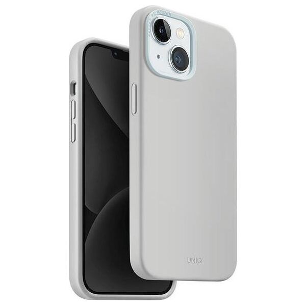 Uniq UNIQ etui Lino Hue iPhone 15 / 14 / 13 6.1" Magclick Charging jasnoszary/chalk grey