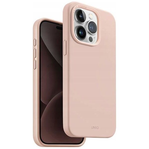 Uniq UNIQ etui Lino Hue iPhone 15 Pro Max 6.7" Magclick Charging różowy/blush pink