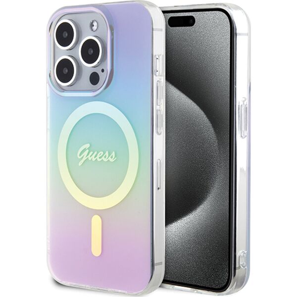 Guess Guess GUHMP15LHITSU iPhone 15 Pro 6.1" fioletowy/purple hardcase IML Iridescent MagSafe