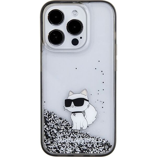 Karl Lagerfeld Karl Lagerfeld KLHCP15XLKCNSK iPhone 15 Pro Max 6.7" transparent hardcase Liquid Glitter Choupette