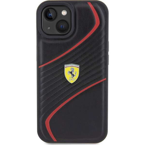 Ferrari Ferrari FEHCP15SPTWK iPhone 15 / 14 / 13 6.1" czarny/black hardcase Twist Metal Logo