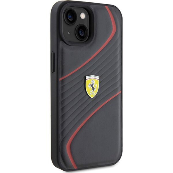 Ferrari Ferrari FEHCP15SPTWK iPhone 15 / 14 / 13 6.1" czarny/black hardcase Twist Metal Logo