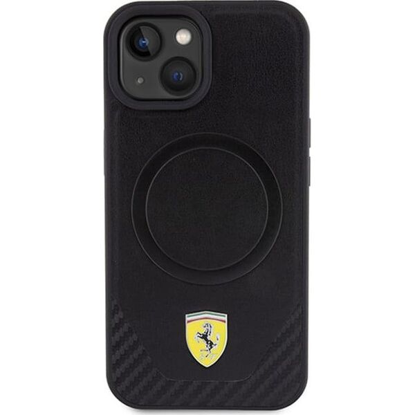 Ferrari Ferrari FEHMP15SPTEK iPhone 15 / 14 / 13 6.1" czarny/black hardcase Carbon Metal Logo MagSafe