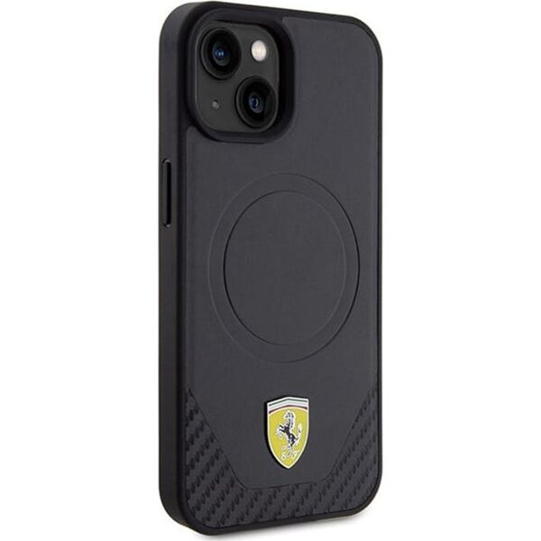 Ferrari Ferrari FEHMP15SPTEK iPhone 15 / 14 / 13 6.1" czarny/black hardcase Carbon Metal Logo MagSafe