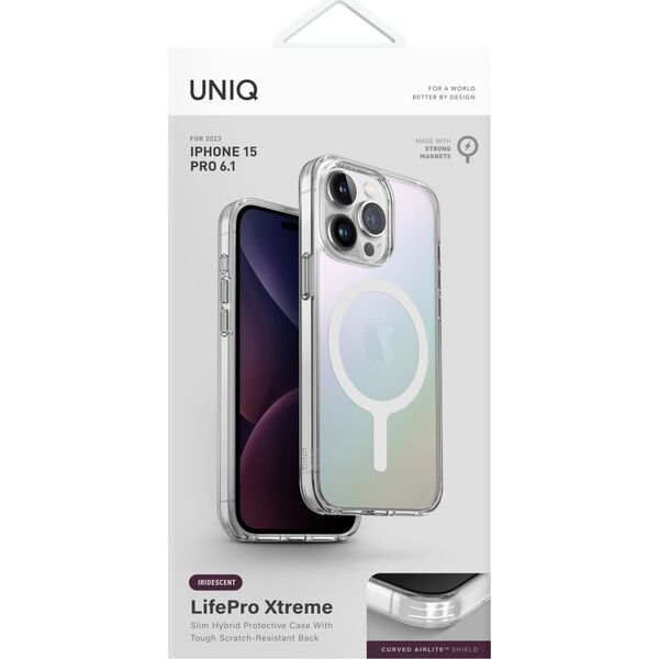 Uniq UNIQ etui LifePro Xtreme iPhone 15 Pro 6.1" Magclick Charging opal/iridescent