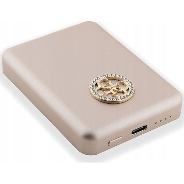 Powerbank Guess Guess Powerbank indukcyjny 5W GUPBM3AL4DMD 3000mAh złoty/gold MagSafe 4G Strassed Metal Logo