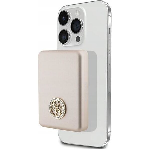 Powerbank Guess Guess Powerbank indukcyjny 5W GUPBM3AL4DMD 3000mAh złoty/gold MagSafe 4G Strassed Metal Logo