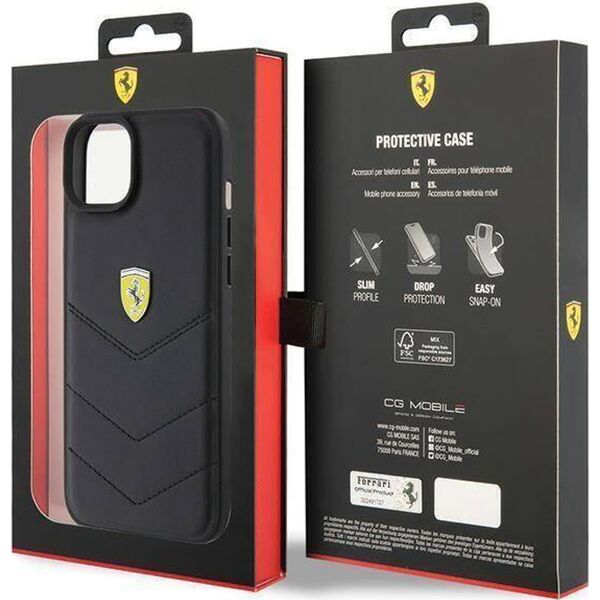 Ferrari Ferrari FEHCP15MRDUK iPhone 15 Plus / 14 Plus 6.7" czarny/black hardcase Quilted Metal Logo