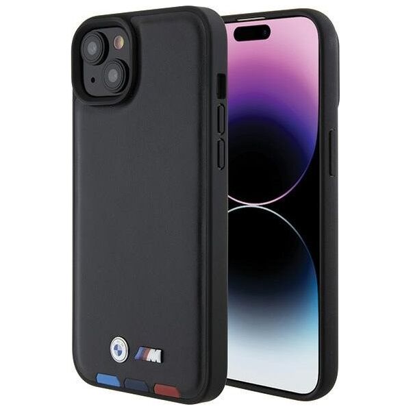 BMW Etui BMW BMHCP15M22PTDK Apple iPhone 15 Plus / 14 Plus Leather Stamp Tricolor czarny/black