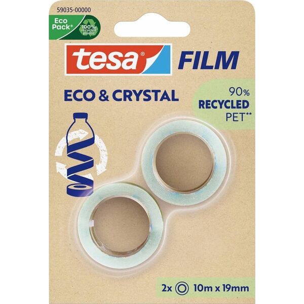 Tesa tesafilm® Eco & Crystal, 10m x 19mm, blister pack of 2