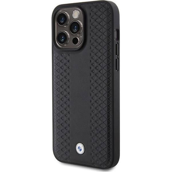 BMW BMW BMHCP15X22RFGK iPhone 15 Pro Max 6.7" czarny/black Leather Diamond Pattern