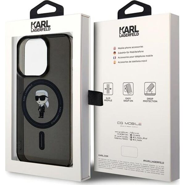 Karl Lagerfeld Karl Lagerfeld KLHMP14XHFCKNOK iPhone 14 Pro Max 6.7" czarny/black hardcase IML Ikonik MagSafe