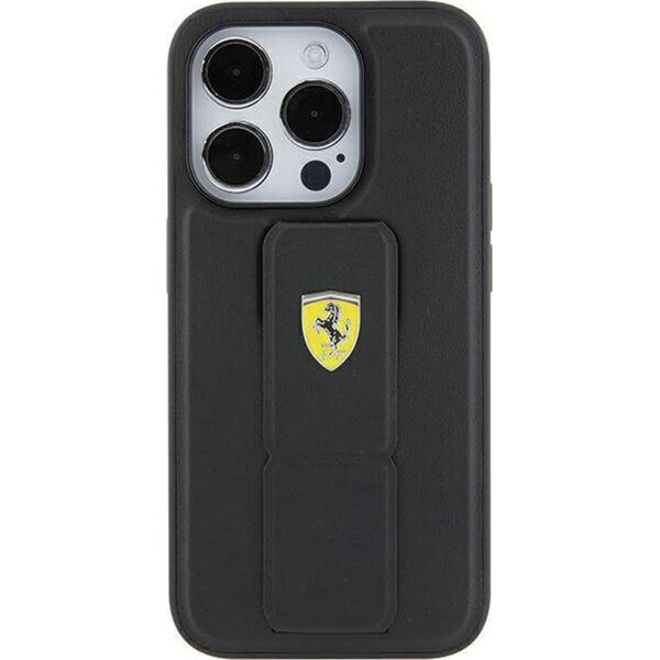 Ferrari Ferrari FEHCP15SGSPSIK iPhone 15 / 14 / 13 6.1" czarny/black hardcase Grip Stand Metal Logo