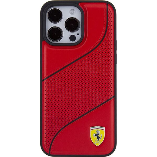 Ferrari Ferrari FEHCP15LPWAR iPhone 15 Pro 6.1" czerwony/red hardcase Perforated Waves Metal Logo