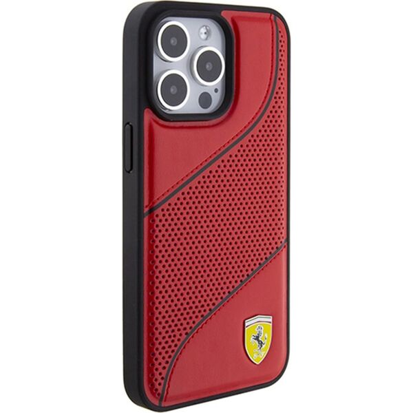 Ferrari Ferrari FEHCP15LPWAR iPhone 15 Pro 6.1" czerwony/red hardcase Perforated Waves Metal Logo