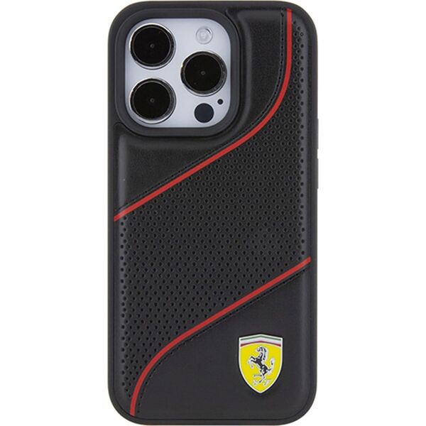 Ferrari Ferrari FEHCP15LPWAK iPhone 15 Pro 6.1" czarny/black hardcase Perforated Waves Metal Logo
