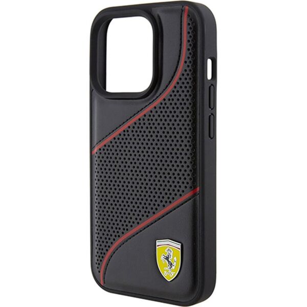 Ferrari Ferrari FEHCP15LPWAK iPhone 15 Pro 6.1" czarny/black hardcase Perforated Waves Metal Logo