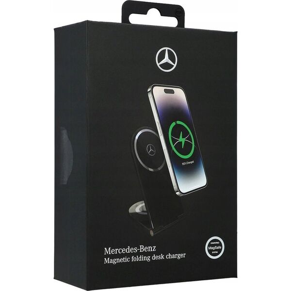 Mercedes Mercedes składana ład. indukcyjna 2w1 MEMFBGSLK 15W czarny/black Silver Star MagSafe