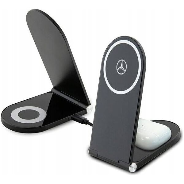 Mercedes Mercedes składana ład. indukcyjna 2w1 MEMFBGSLK 15W czarny/black Silver Star MagSafe