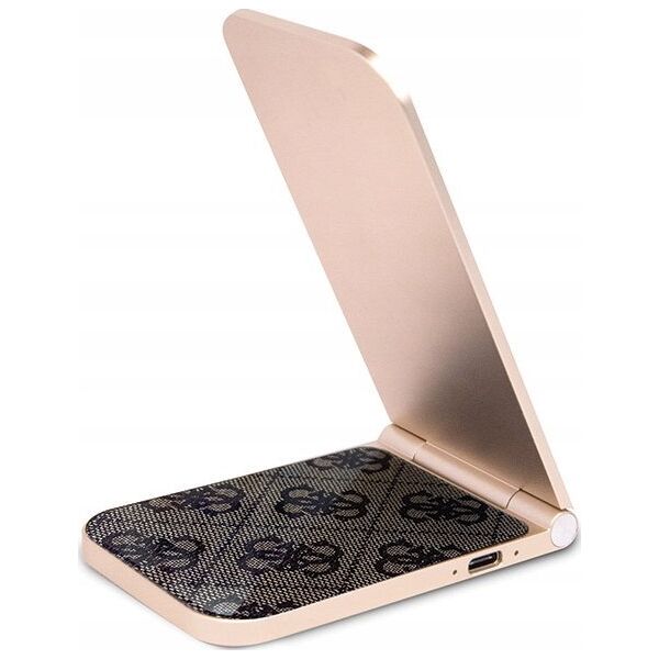 Guess Ładowarka indukcyjna Guess GUDCFAL4PEGW 2w1 15W 4G Pattern MagSafe brązowy/brown