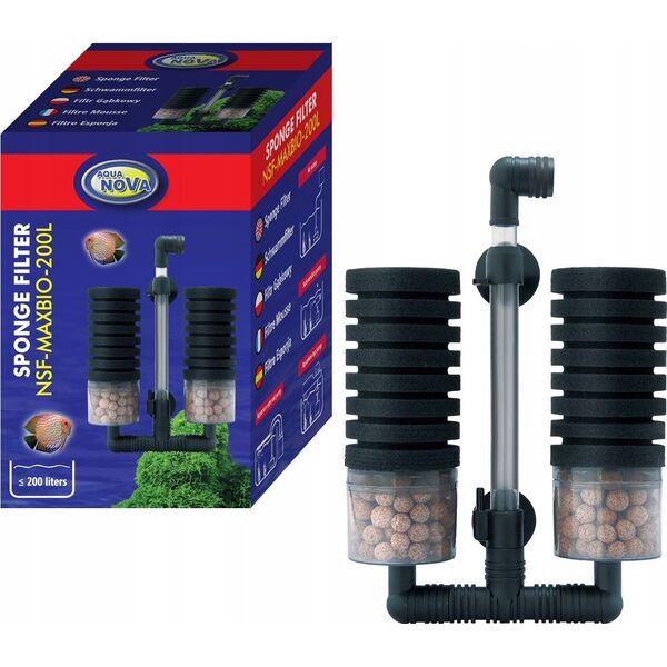 Aqua Nova AQUA NOVA FILTR GĄBKOWY DWUKOMOROWY W     WKŁADEM CERAMICZNYM