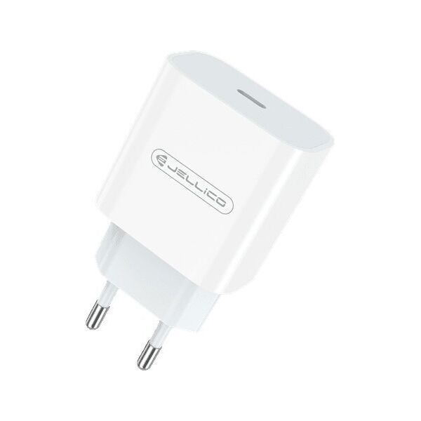 Ładowarka Jellico JELLICO ładowarka sieciowa AK180 PD 20W 1xUSB-C + kabel USB-C - Lightning Biały standard