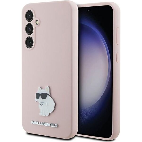 Karl Lagerfeld Etui Karl Lagerfeld KLHCS23FESMHCNPP Samsung Galaxy S23 FE Silicone Choupette Metal Pin różowy/pink